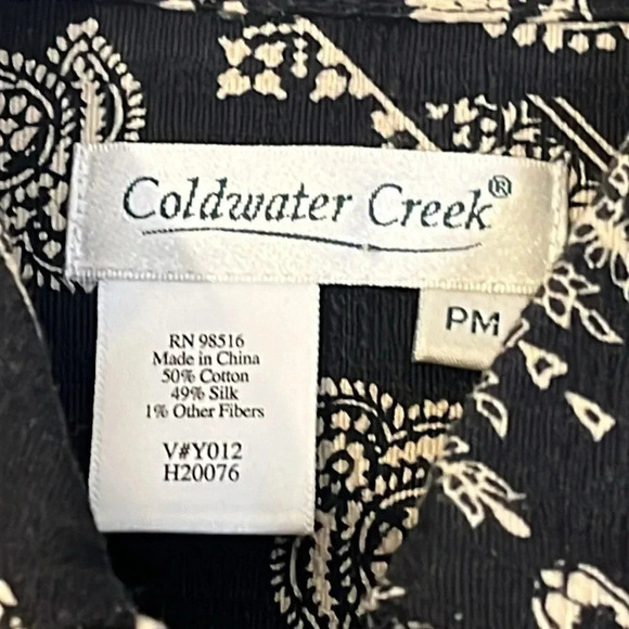 Coldwater Creek | Silk & Cotton paisley floral blazer jacket Women’s size PM M - Picture 5 of 8
